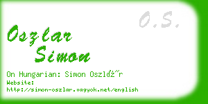 oszlar simon business card